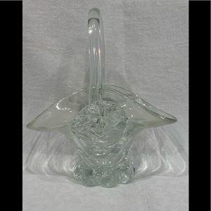 Vintage pressed glass? Basket 7 inches Height